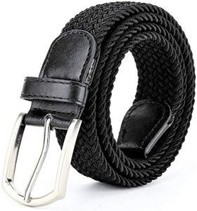 ZORO Stretchable Woven Fabric Belt For Men & Women, Fits On Upto 40 Inches Waist Size, Hole Free Design - Black
