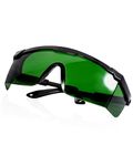 LIGHTMEUP Red Light Therapy Glasses, See-Through Eye Protection Goggles 200-2000nm Full-Coverage Design Adjustable (Deep Green- 1 Pair)