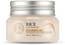 The Face Shop Rice Ceramide Moisturizing Cream - Rice Extract + Rice Bran Oil - Hydrating Targets Dryness, Brightening - Dermatologically Tested - Lightweight Moisturizer Face Cream - Korean Skin Care