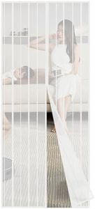 Sekey 110 x 210cm Moustiquaire pour Portes, Avancée Rideau Magnétique Anti-insectes pour Porte de Balcon, porte Cave, Porte de Terrasse, Montage Facile à Coller, Kit d'installation Complet, Blanc