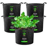 VIVOSUN 5-Pack 25 Gallons Grow Bags Heavy Duty Thickened Nonwoven Fabric Pots with Handles