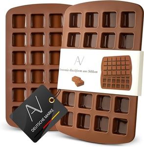 AVANA Brownie Silicone Baking Mould BPA-Free Non-Stick Coating Cake Mould Baking Tray Mould 24 Brownie Mould Set of 2