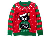 Tstars Santa Claws Cat Ugly Christmas Sweater Funny Men Women Festive Holiday Sweater Medium Multicolor