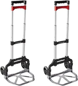Magna Cart Personal Aluminum Folding Hand Truck with Telescopic Handle and Foldable Wheels