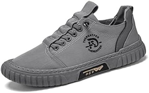 Mens Walking Shoes Summer Casual Breathable Canvas Sneakers Non-Slip Low-top Sport Jogging Shoes Men's Lightweight Tennis Casual Shoes Men's Lace up Fashion Sneakers Loafers & Slip-Ons Grey