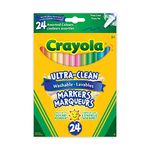 Crayola 24 Washable Fine Line Markers, Colossal, School and Craft Supplies, Drawing Gift for Boys and Girls, Kids, Teens Ages 5, 6,7, 8 and Up, Holiday Toys, Stocking , Arts and Crafts, Gifting (56-8524)