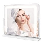 LafingKiz Vanity Mirror with Light, Vanity Makeup Mirror with Dimmiable 3 Lighting Modes LED Strip, Wall-Mounted and Tabletop Mirror, Dressing Room, Powder Room & Bedroom Lighting, 19.7" L x 16.5" H