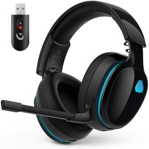 AOC 2.4GHz Wireless Gaming Headphones for PS5, PS4 Fortnite & Call of Duty/FPS Gamers, PC, Switch, Bluetooth 6.0 Gaming Headset with Noise Canceling Mic, 7.1 Virtual Surround, 45Hr Battery -Black