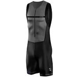 Synergy Triathlon Tri Suit - Men's Race Sleeveless Trisuit (Charcoal, XX-Large)