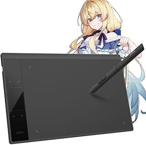 VEIKK A30 Tablette Graphique 10 * 6 Pouces avec Stylet Passif 8192 Niveaux avec 4 Touches Tactiles et 1 Un pavé Tactile, Compatible avec Mac Windows Linux