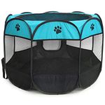 BEIKOTT Pet Playpen, Foldable Dog Playpens, Portable Exercise Kennel Tent for Puppies/Dogs/Cats/Rabbits, Dog Play Tent with Removable Mesh Shade Cover for Travel Indoor Outdoor Using