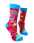 Fabdaz Classy Sassy and a Little Bad Assy Funny Novelty Crew Socks for Women, Multicolor, One Size