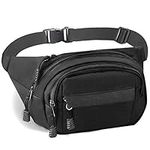 Gadom Bumbag Waist Bag, Waterproof 4 Zip Pockets Running Waist Pack Bag for Men Women, Adjustable Belt Waistpacks for Outdoors, Sport, Hiking, Travel