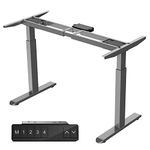 AIMEZO Heavy Duty Dual Motor Height Adjustable Desk Frame Electric Sit Stand Desk Base Home Office Stand Up Desk with 4 Memory Controller Gray