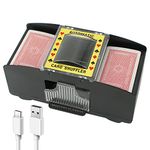 Pelreame card shuffler 1-2 deck,card shuffler,USB/battery automatic card shuffler,brasseur de carte,Suitable for UNO, Texas Hold'em, poker, family card games, blackjack, house party club games…