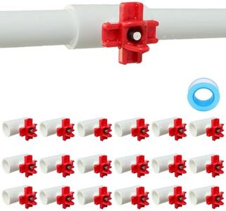(18 Pack) Horizontal Chicken Waterer Nipples with 1/2'' PVC Tee Fittings for DIY Automatic Chicken Waterering System