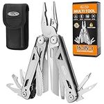 RoverTac Multitool Pliers 16-in-1 Multi Tool Pocket Knife Multitool Knife Tactical EDC Gear Spring-loaded Pliers Scissors Knife Wire Cutter/Stripper Saw Bottle/Can Opener Screwdrivers Pocket Multitool