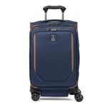 Travelpro Crew Classic Softside Expandable Luggage with Spinner Wheels, Patriot Blue, Checked-Medium, Crew Classic Softside Expandable Luggage with Spinner Wheels