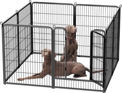 HOMIDEC 8-Panel Dog Pen, 100cm – Black Pet Playpen