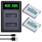 Tectra 2-Pack NB-13L Battery + LED Dual Charger for Canon PowerShot G7 X Mark II, G7 X, G1 X Mark III, G5 X, G5X Mark II, G9 X, G9 X Mark II, SX620 HS, SX720 HS, SX730 HS, SX740 HS