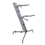 Powerpak KS-80A 1M/40In Two-Tier Aluminum Alloy Portable Column Professional Electronic Keyboard Stand/Piano Stand with Carry Bag | Payload 57kg Each Tier | Silver…