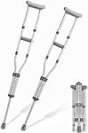 Foldable Crutches Walking Crutches, Adjustable Height Aluminum Lightweight Folding Crutches for Men, Women and Teenager, Suitable for travel and work, Universal Crutches for Walking(1 Pair)