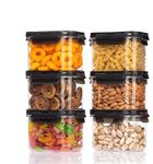 UCRAVO 2 pcs 700ml food storage container with Airtight lid Storage Jar container for Kitchen Counter, Pantry, Coffee, Cookie, Candy Organization, BPA Free Airtight Food Storage Container Set