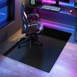 SALLOUS Chair Mat for Hard Floor, 47" x 36" Vinyl Gaming Chair Mat for Hard Surface, Multi-Purpose Hard Floor Protector Desk Chair Mat for Home Office (Black)