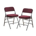 KAIHAOWIN Folding Chairs with Ultra Thick Padded Seat Foldable Chair Indoor Comfortable Metal Chairs with Soft Cushion RED-2 Pack