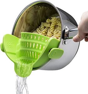 PIONEERS Kitchen Snap Strain Strainer, Clip On Silicone Colander, Fits All Pots and Bowls - Lime Green