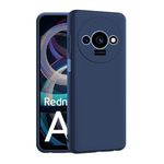 CEDO Redmi A3 / Redmi A3x / Poco C61 (4G) Back Cover | Camera Bump Protection & Inner Velvet Fabric Lining | Ultra Slim Matte Soft Rubberised Case Cover (Blue)