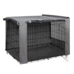 HiCaptain Folding Metal Dog Crate Cover for 48 Inch Wire Pet Cage(Two-Tone Gray)