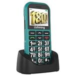 USHINING 4G LTE Unlocked Senior Cell Phone Big Button Large Battery Seniors Feature Phone SOS Calling Basic Phone for Elderly Unlocked Feature Cell Phone with Charging Dock (Green)