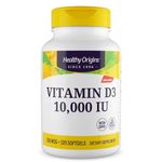 Healthy Origins, Vitamin D3, Softgels Each with 10,000 IU, 120 Softgels, Gluten-Free, Soy-Free