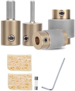 eZAKKA Glass Grinder Bits, Diamond Grinder Bit Head Tools for Stained Glass Supplies and BGrinderits (1 3/4 1/4 1/8 Inch)