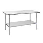HALLY Stainless Steel Table for Prep & Work 30 x 60 Inches, NSF Commercial Heavy Duty Table with Undershelf and Galvanized Legs for Restaurant, Home and Hotel