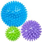 Beenax Spiky Massage Balls (Set of 3) - 6cm, 8cm, 10cm - Plantar Fasciitis, Trigger Point, Deep Tissue, Myofascial Release, Stress Ball, Yoga Pilates Exercise, Rehab, Physio