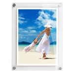 Get Acrylic Photo Frames - A4 Modern Wall Mounted Acrylic Photo Frame (27cm x 35.8cm) Stylish Frameless Picture Display Either Landscape Or Portrait