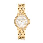 Michael Kors Stainless Steel Analog White Dial Women Watch-Mk4801, Gold Band