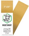 Gold Reflective Vinyl Motorcycle Helmet Reflective Stickers 5x30, Made with 3M Reflective Tape Vinyl for Trailers, Cars, Bikes, Rims, Waterproof Gold Reflective Tape by Bright Knight Decals