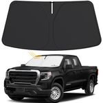 Car Windshield Sun Shade - Motomate Custom Fit 2023 2022 2021 2020 2019 GMC Sierra 1500 2500 3500 SLT, AT4, Denali Pickup,240T Material Foldable Car Sun Visor for UV Rays and Sun Heat Protection