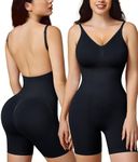 Ursexyly Backless Shapewear for Women Tummy Control Bodysuit Shorts Seamless Full Body Shaper Sleeveless Jumpsuits Cami Tops (Black, Large)