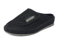 Aerosoft Slipper 6032-4P, Ladies, Men, Rehab Shoe, Bandage Shoe, Slipper (Black, UK_Footwear_Size_System, Adult, Women, Numeric, Medium, Numeric_6)