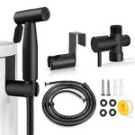 Bidet Sprayer for Toilet,Handheld Sprayer Kit, Bathroom Jet Sprayer Kit Spray Attachment with 78''Hose, Adjustable Water Pressure Control for Bathing Pets, Personal Hygiene (Bidet Attachments, Black)