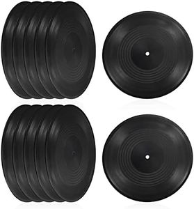 PATIKIL Blank Vinyl Records, 12 Inch CD Fake Vinyl Records for Wall Aesthetic Decor, 15 Pack Records for Roll Music Room Rock Party DIY Decoration, Black