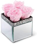 SOHO FLORAL ARTS | Mirrored Vase Pave Accent | Genuine Roses That Last for Years | Forever Roses in a Box