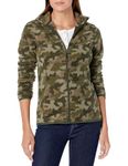 Amazon Essentials Women's Classic-Fit Full-Zip Polar Soft Fleece Jacket (Available in Plus Size), Green Camo, Medium