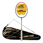 HUNDRED Powertek 1000 Jr Graphite Badminton Racket with Full Cover (90G, Navy/Pink)