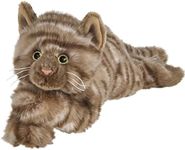 Bearington Louie Cat 15 Inch Stuffed Cat Plush - Realistic Cat Stuffed Animal - Tabby Cat Stuffed Animal