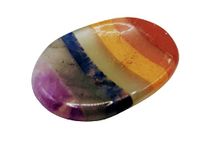 7 Chakra Worry Stones - Premium Quality Healing Crystals and Gemstones for Anxiety Relief, Meditation, Reiki Balancing | Natural Crystal Palm Stone Set for Spiritual Wellness & Energy Healing